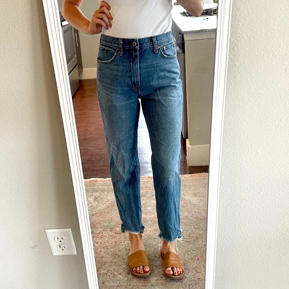 A&F Straight Leg Ankle Jeans